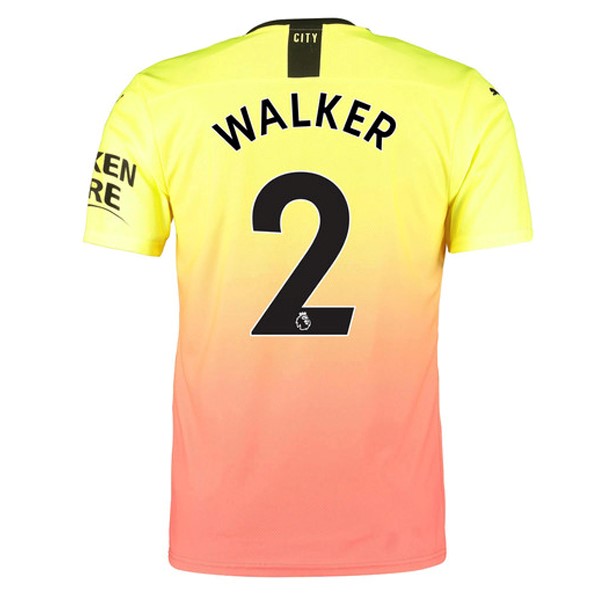 Camiseta Manchester City NO.2 Walker Replica Tercera Ropa 2019/20 Naranja